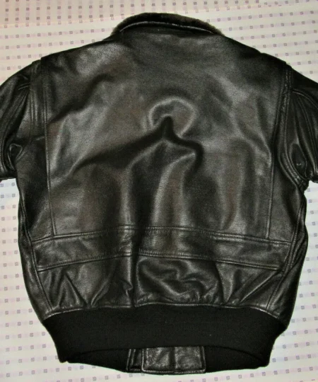 Men's Top Gun G-1 Black Goatskin Leather Bomber Jacket.