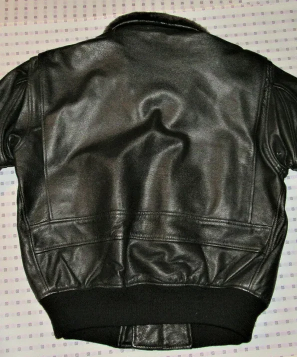 Men's Top Gun G-1 Black Goatskin Leather Bomber Jacket.