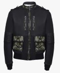 Military Black Leather Bomber Flight Jacket