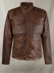 Military M-65 Spanish Brown Leather Jacket