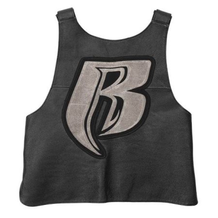 Motorcycle 90’s Ruff Ryders Black Leather Vest.