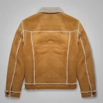 New Men’s B-3 Brown Sheepskin Leather Aviator Bomber Jacket