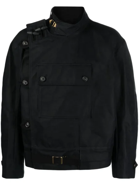 Our Legacy Off-centre High-neck Black Field Jacket