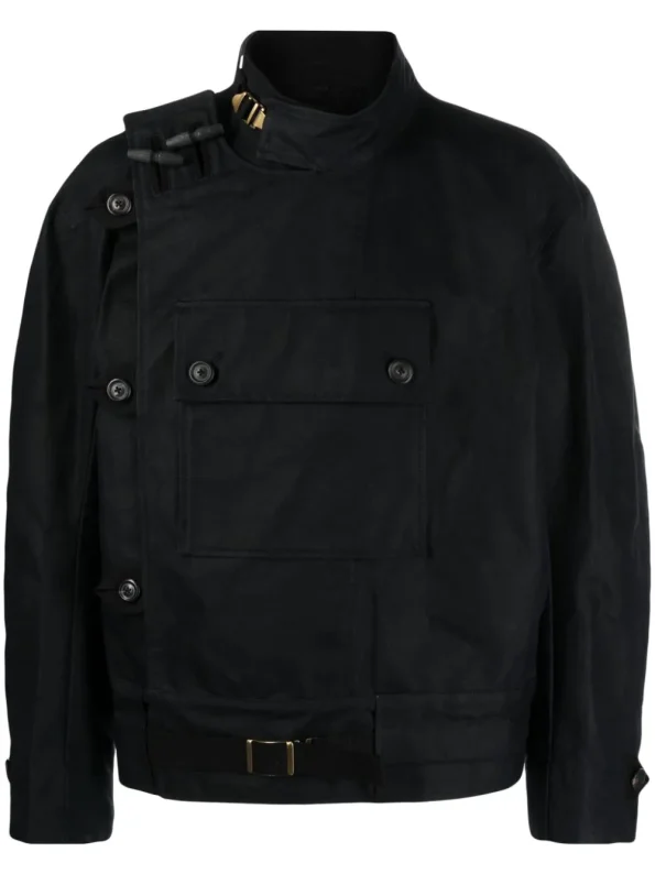 Our Legacy Off-centre High-neck Black Field Jacket
