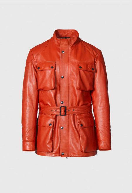Paprika Nappa Red Leather Field Jacket