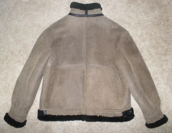 Represent B-3 Brown And Black Shearling Flight Leather Jacket.