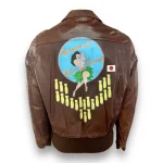 Squadron A-2 Brown Leather Flight Bomber Jacket