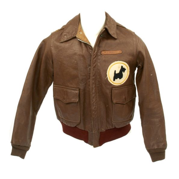 Squadron Scotty Dog A-2 Brown Leather Flight Jacket