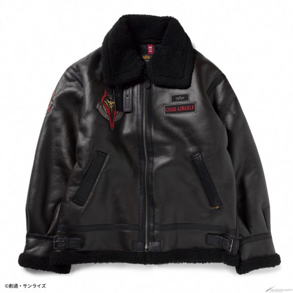 Strict-g Alpha B-3 Amuro Ray Black Leather Flight Jacket