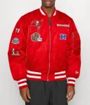 Tampa Bay Buccaneers Ma-1 Satin Bomber Red Jacket