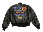 Tedman Ma-1 Black Leather Bomber Jacket