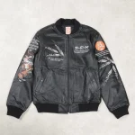 Tedman Ma-1 Black Leather Jacket