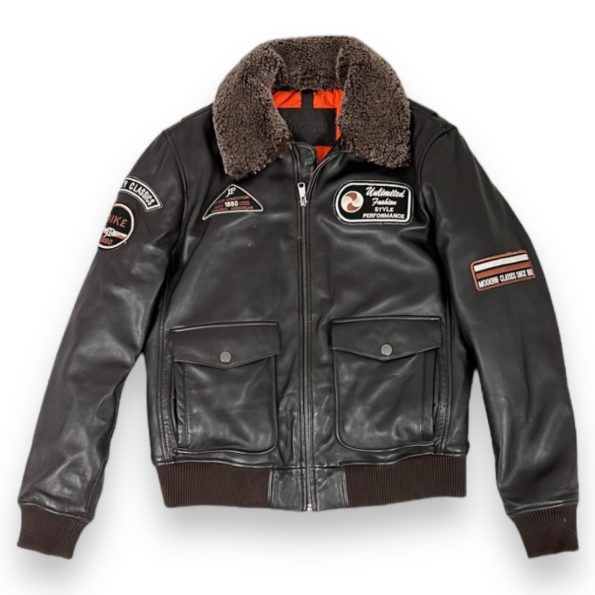 Unlimited Fashion A-2 Brown Flight Jacket With Patches