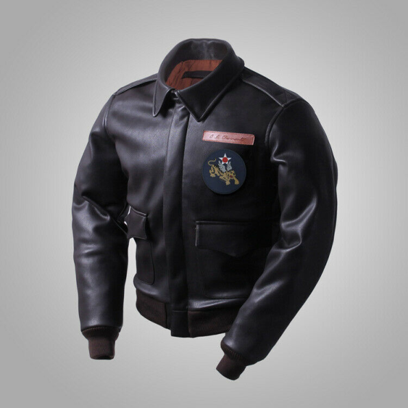 Us Air Force Flying Tigers A-2 Black Leather Jacket
