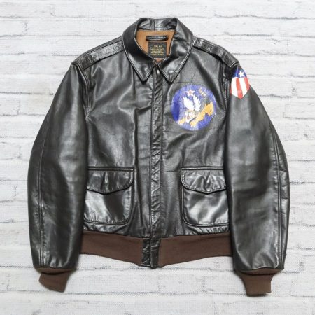 Vintage A-2 Korea War Pow Black Leather Jacket