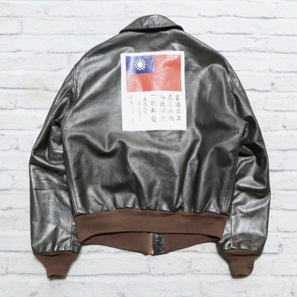 Vintage A-2 Korea War Pow Black Leather Jacket.
