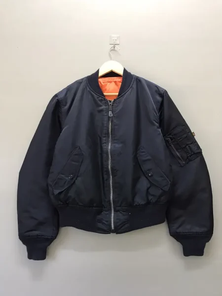 Vintage Alpha Industries Leather Patches Ma-1 Flight Jacket.
