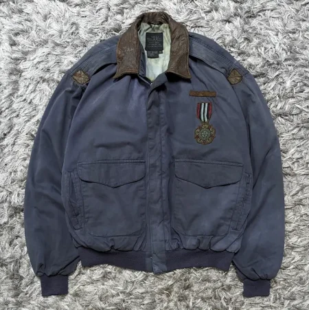Vintage Avirex Army Of United States A-2 Navy Blue Jacket