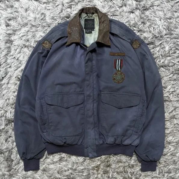 Vintage Avirex Army Of United States A-2 Navy Blue Jacket