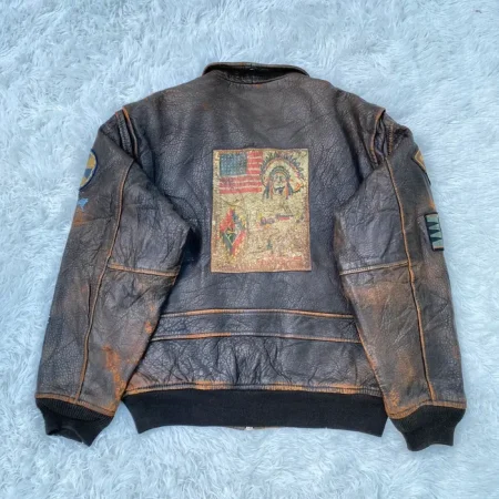 Vintage Avirex G-1 Leather Military Jacket.