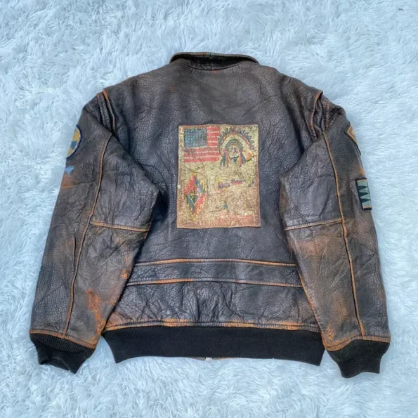 Vintage Avirex G-1 Leather Military Jacket.