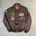 Vintage Cooper A-2 Brown Leather Jacket