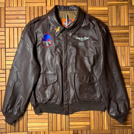 Vintage Cooper A-2 Us Air Force Bomber Leather Goatskin Jacket