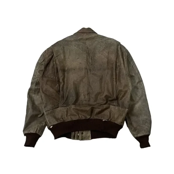 Vintage Siricco Military A-2 Flight Topgun Leather Jacket.