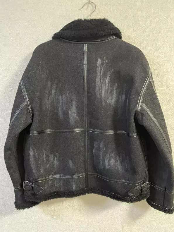 Vintage USA G-1 Black Bomber Shearling Jacket.