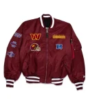 Washington Commanders Burgundy Ma-1 Bomber Jacket