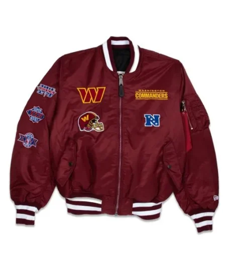 Washington Commanders Burgundy Ma-1 Bomber Jacket