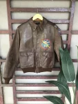 air force us army brown leather bomber jacket