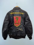 Avirex A-2 494th Bomb Group Black Leather Bomber Jacket