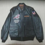 Avirex A-2 Flying Tigers Strong Mighty Black Leather Flight Jacket