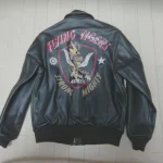 Avirex A-2 Flying Tigers Strong Mighty Black Leather Flight Jacket
