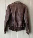 Avirex A-2 Garment Dyed Brown Leather Bomber Jacket