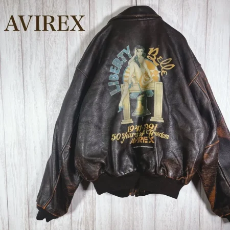 Avirex A-2 Liberty Belle Brown Leather Flight Bomber Jacket