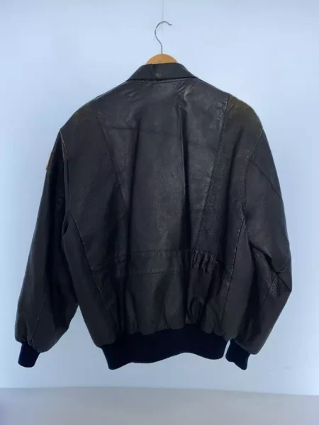 Avirex A-2 Top Gun Black Patches Leather Flight Jacket.