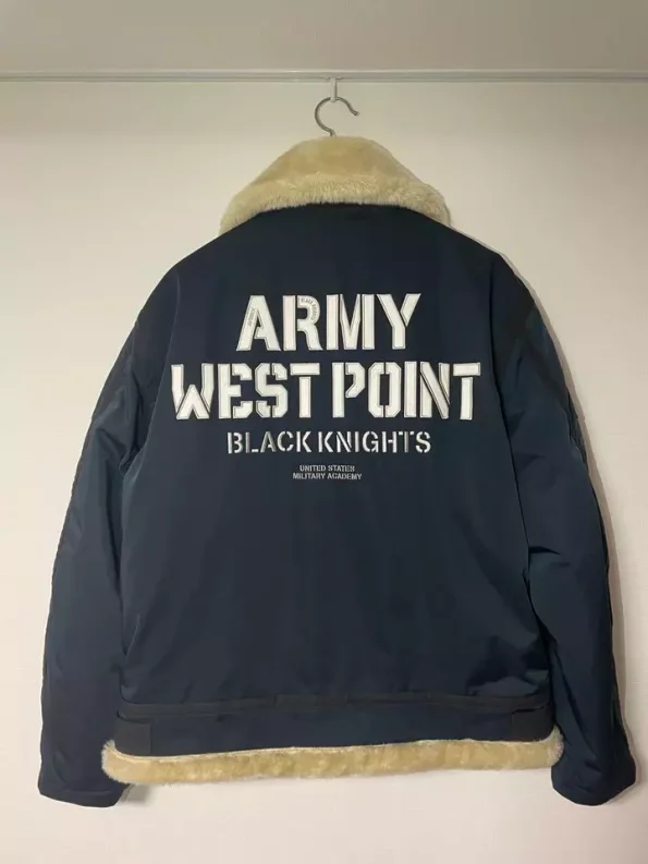 Avirex Army West Point Black Knights Navy Blue B-3 Bomber Jacket.