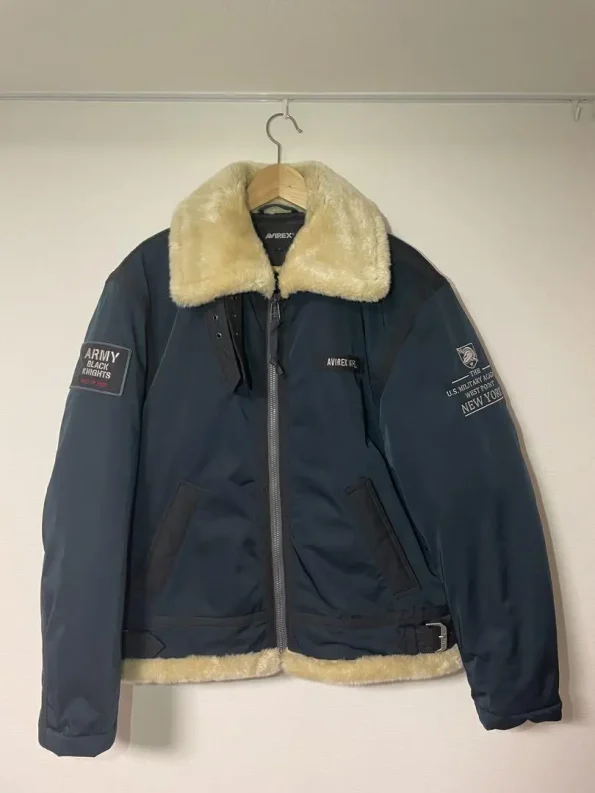 Avirex Army West Point Black Knights Navy Blue B-3 Bomber Jacket