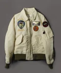 Avirex Ocean Eagle Sukajan Ma-1 White Bomber Jacket