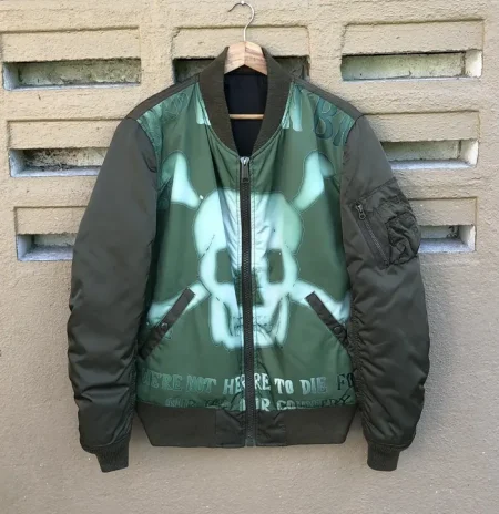 Avirex USA Skeleton Reversible Ma-1 Green Bomber Jacket