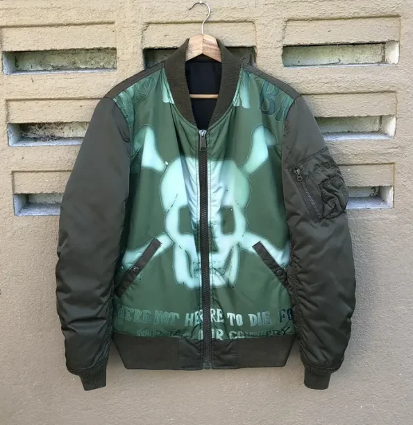 Avirex USA Skeleton Reversible Ma-1 Green Bomber Jacket