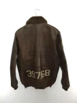 Avirex Uss Midway Navy G-1 Brown Leather Flight Bomber Jacket