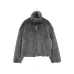 B-3 Blouson Eco Fur Reversible Blue And Grey Bomber Jacket