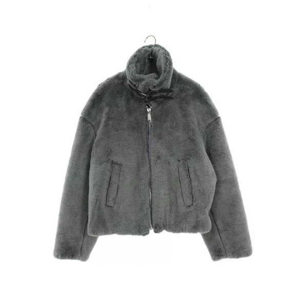 B-3 Blouson Eco Fur Reversible Blue And GreyJacket
