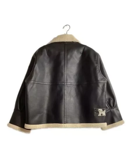 Badway B-3 Black Leather Bomber Flight Jacket.