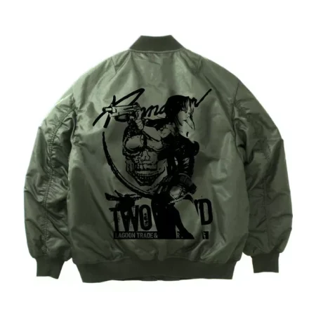 Black Lagoon Revy Ma-1 Grey Bomber Flight Jacket