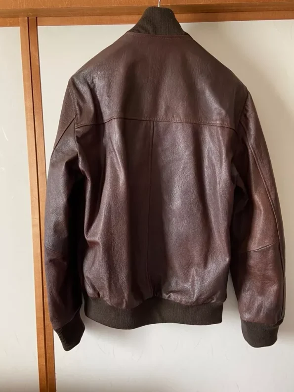 Blouson A-1 Brown Leather Flight Bomber Jacket.