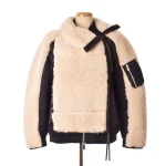 Blouson Ma-1 Faux Shearling Nylon Twill Boa Bomber Jacket